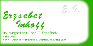 erzsebet inhoff business card