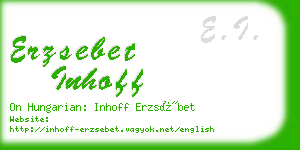 erzsebet inhoff business card